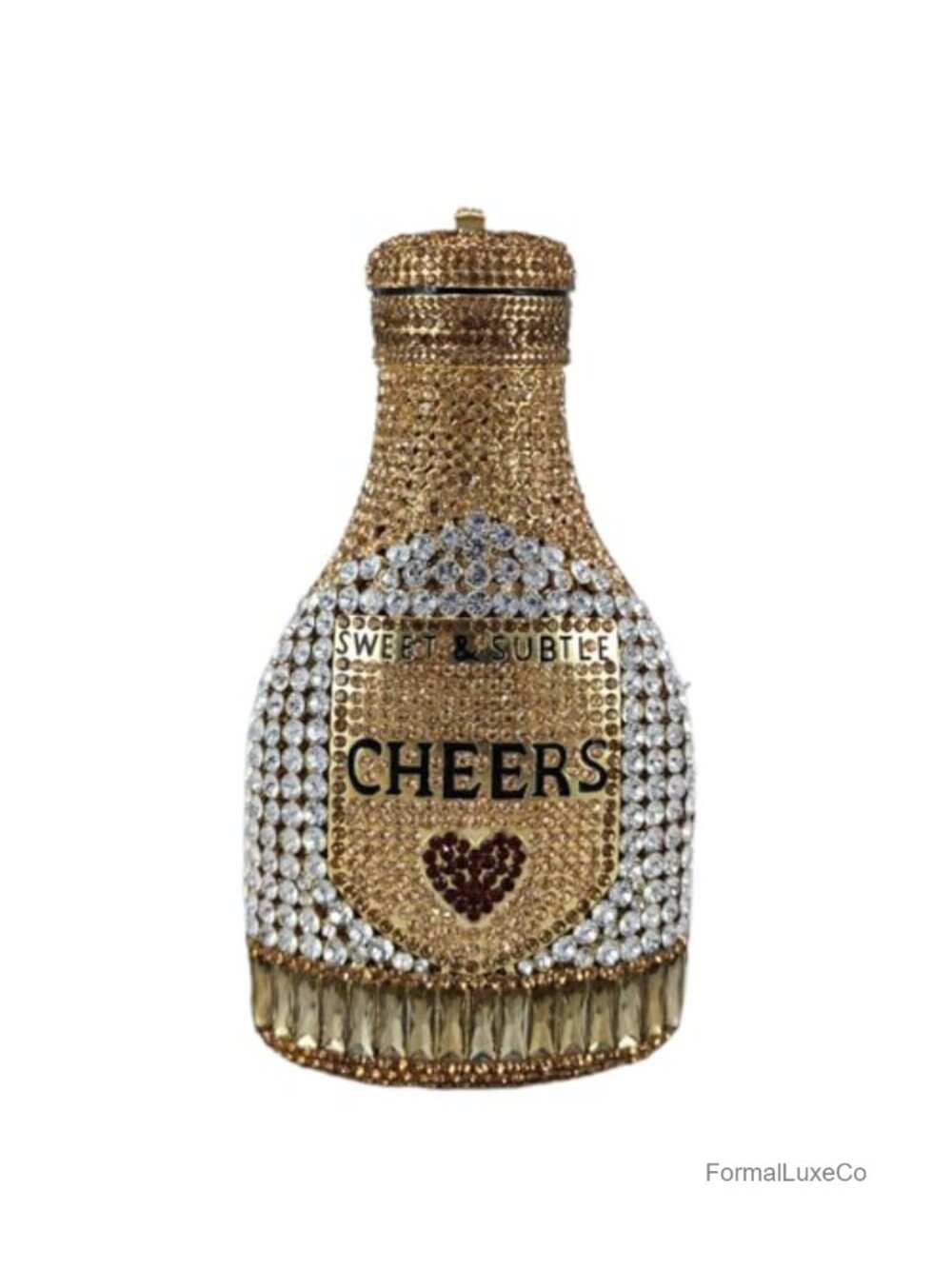 Champagne Bottle Crystal Clutch Bag Evening Handbag Bridal Party Rhinestone